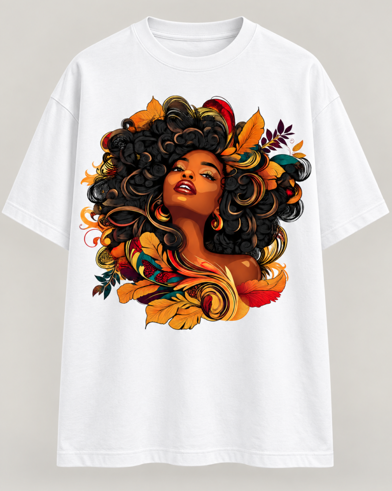 Fire Petal Muse in White — oversized front