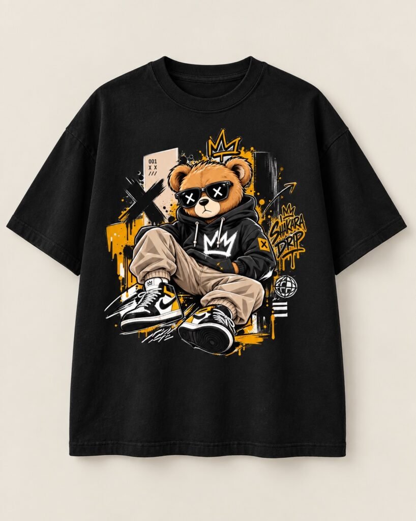 Crown Hoodie Bear graphic tee