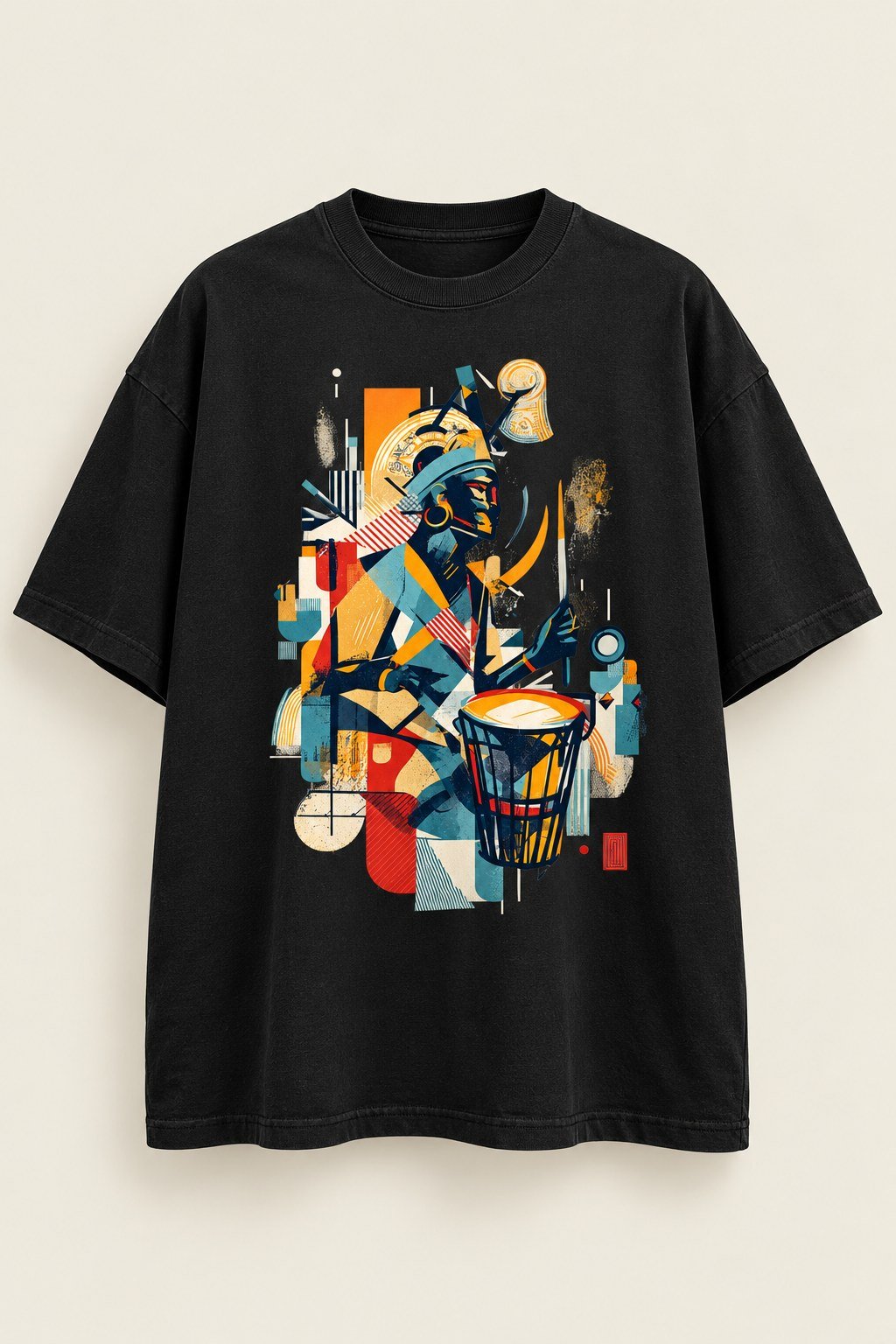 Bata Storm graphic tee in Black, oversized, front