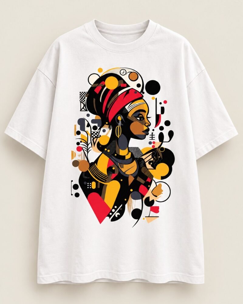Orbit Queen graphic tee in White, oversized, front