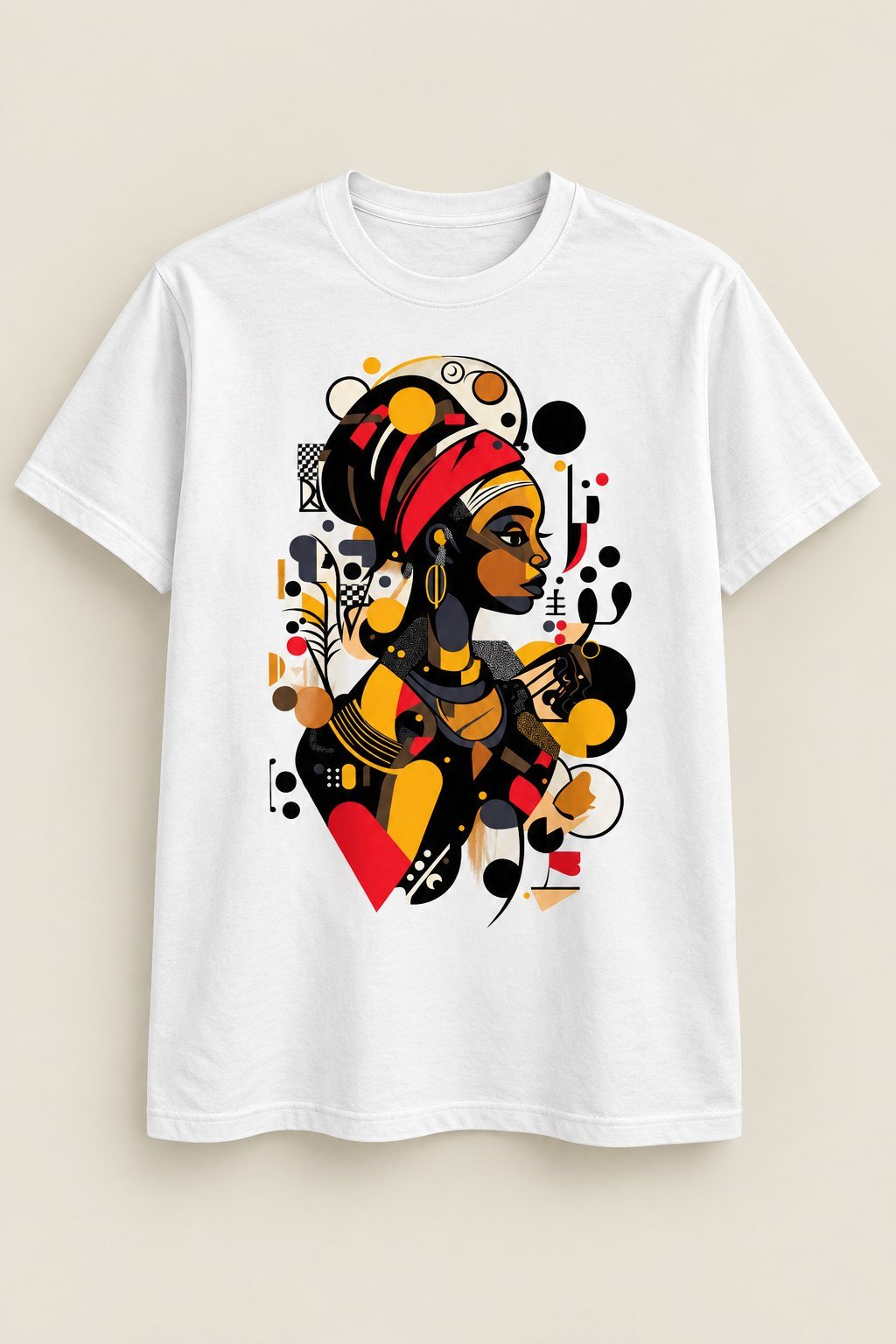 Orbit Queen graphic tee in White, fitted, front