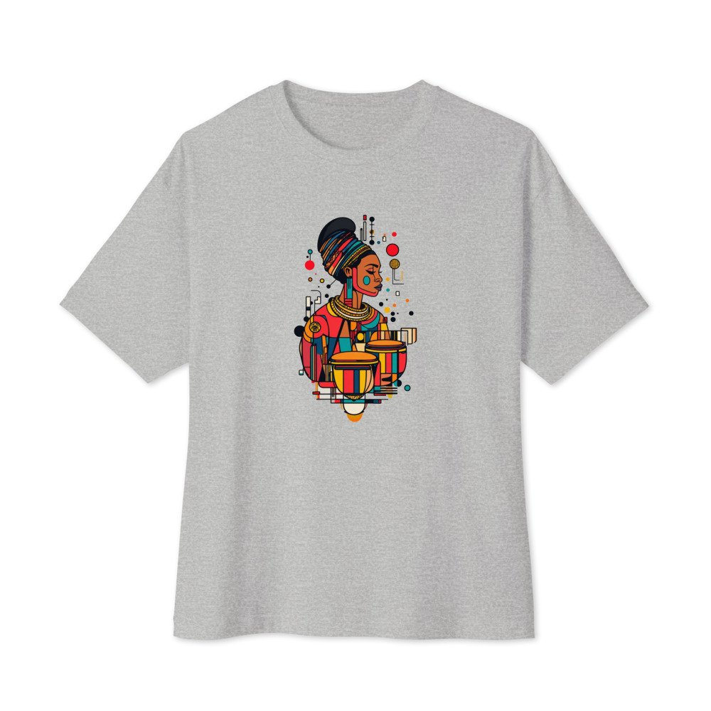 Double Conga graphic tee, Oversized T in Grey, flat lay