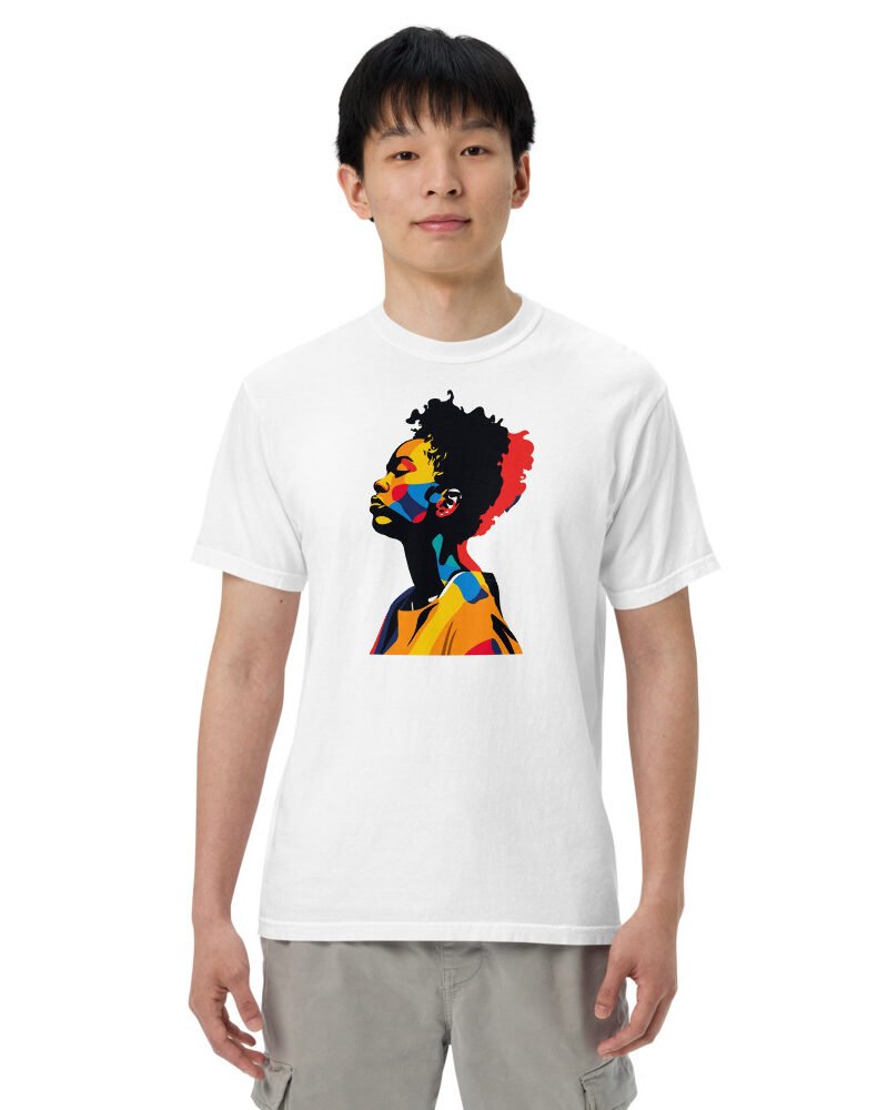 Face the Sun graphic tee, Heavy T in White, worn by a man