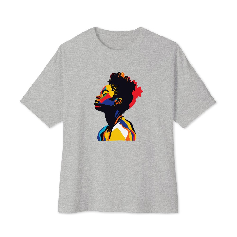 Golden Hour Profile graphic tee, Oversized T in Grey, flat lay