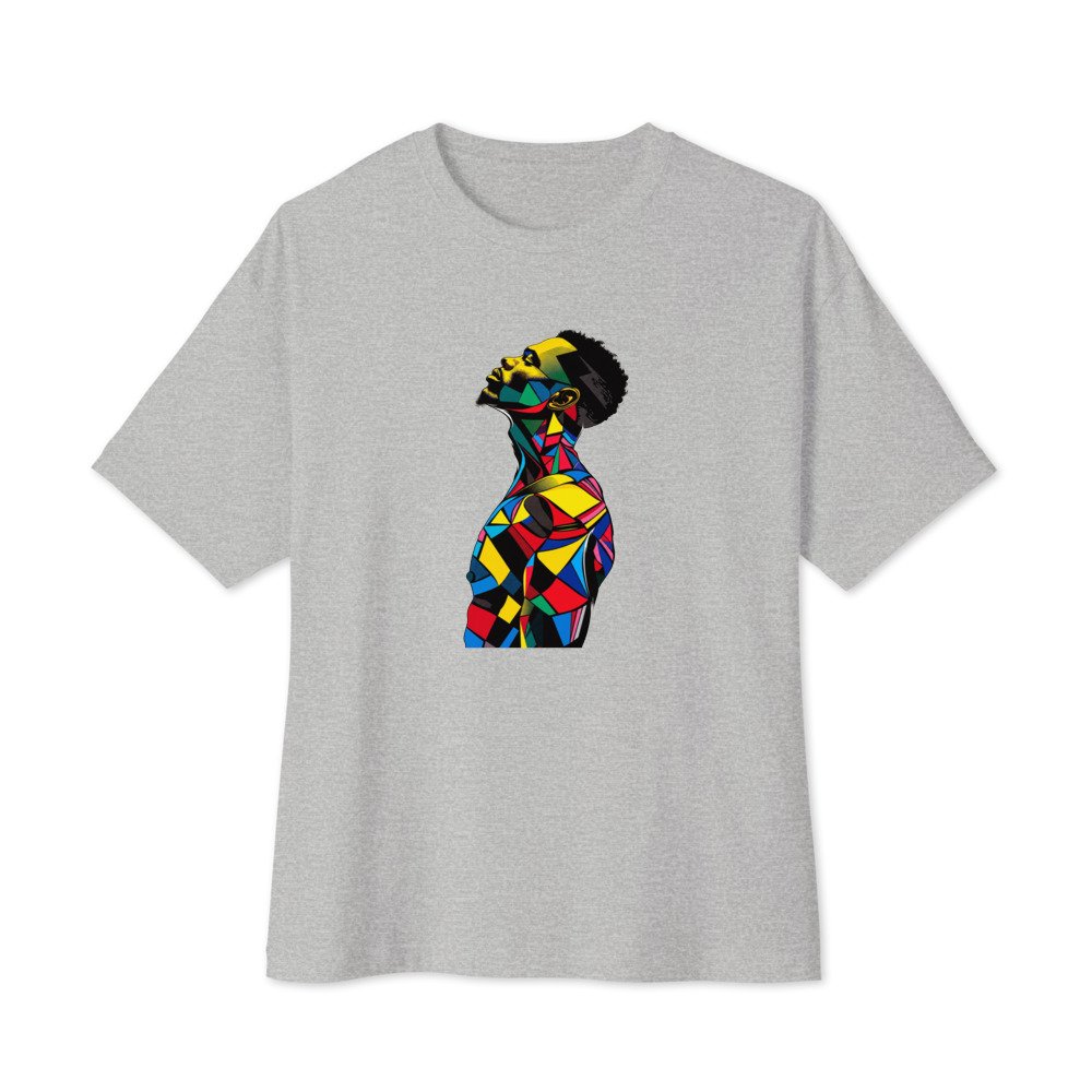 Harlequin Rise graphic tee, Oversized T in Grey, flat lay