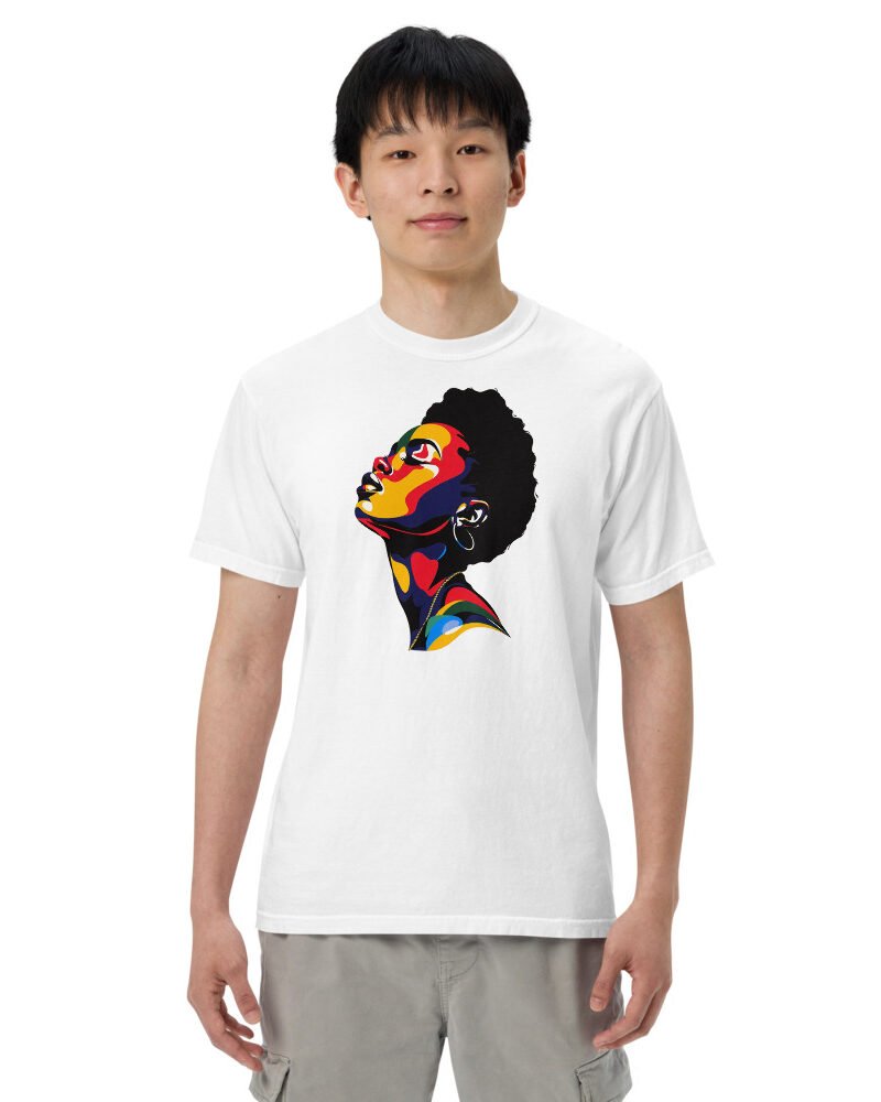 Head High graphic tee, Heavy T in White, worn by a man
