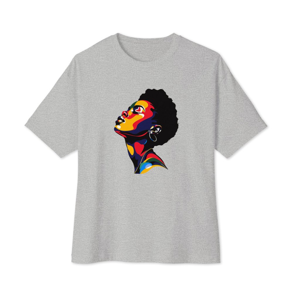 Head High graphic tee, Oversized T in Grey, flat lay