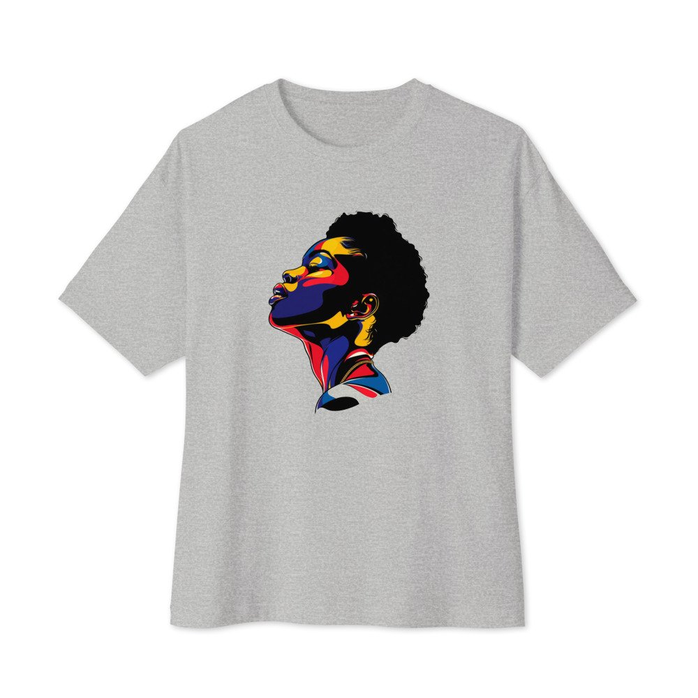 Higher Ground graphic tee, Oversized T in Grey, flat lay