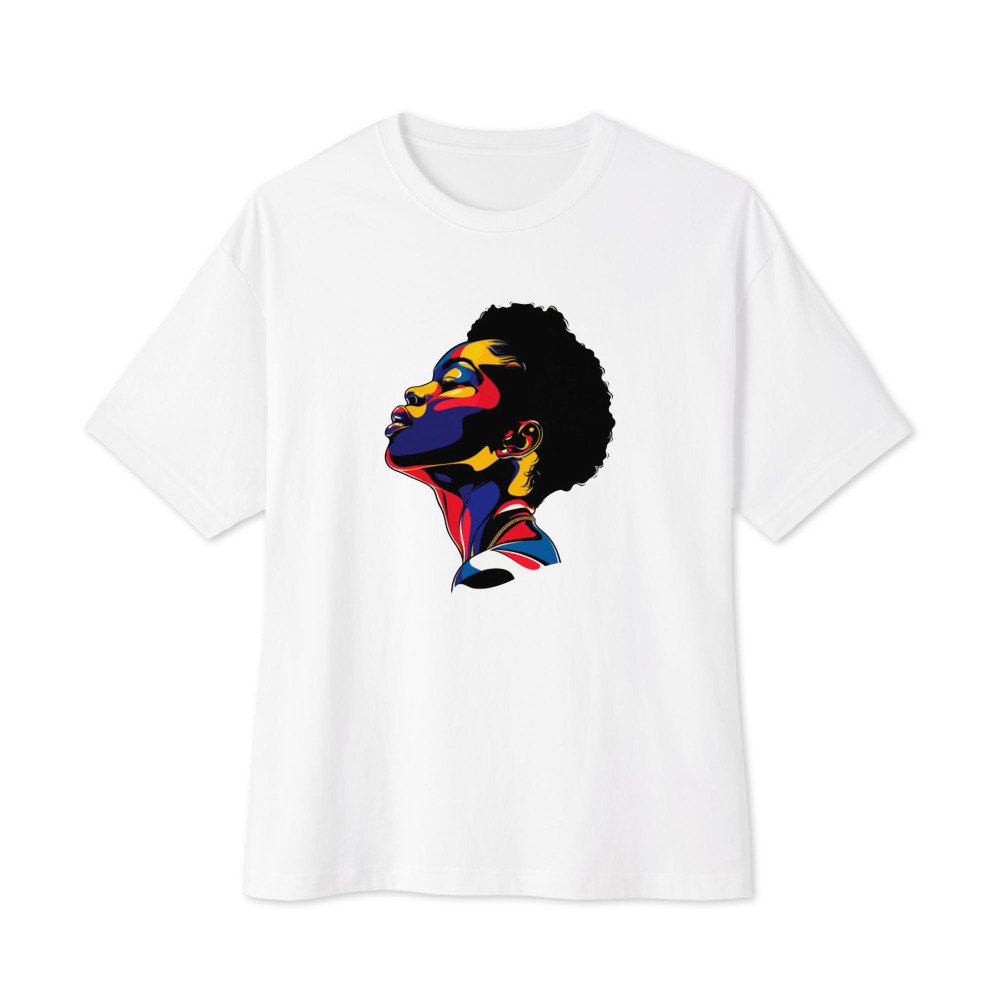 Higher Ground graphic tee, Oversized T in White, flat lay