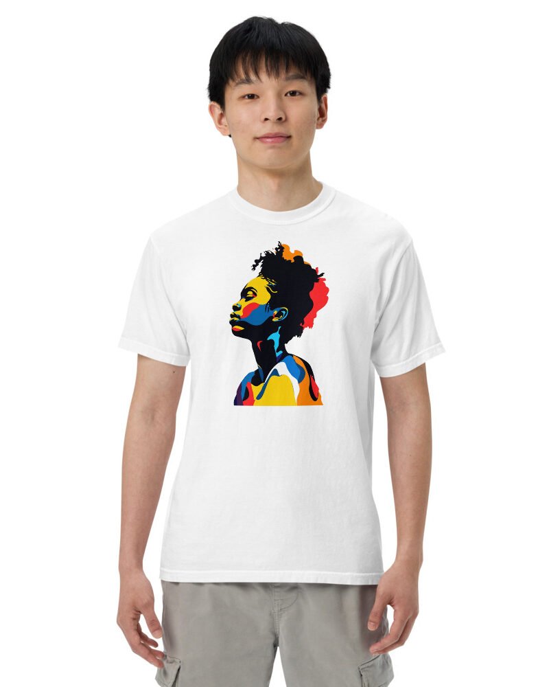 Horizon Chaser graphic tee, Heavy T in White, worn by a man