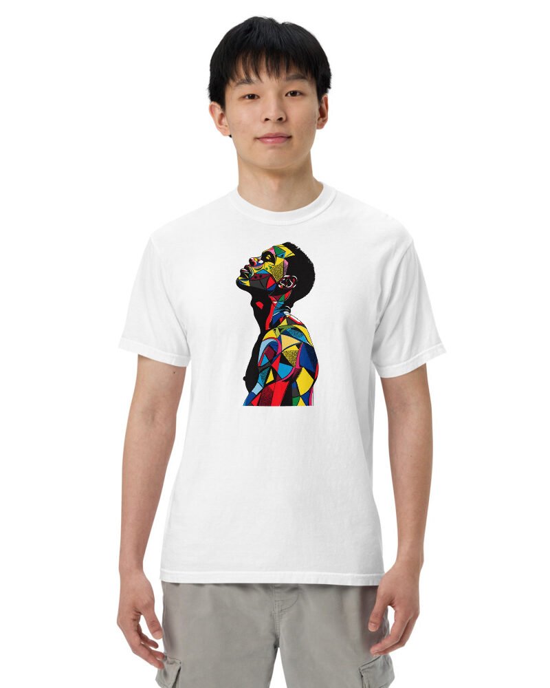 Kaleido King graphic tee, Heavy T in White, worn by a man