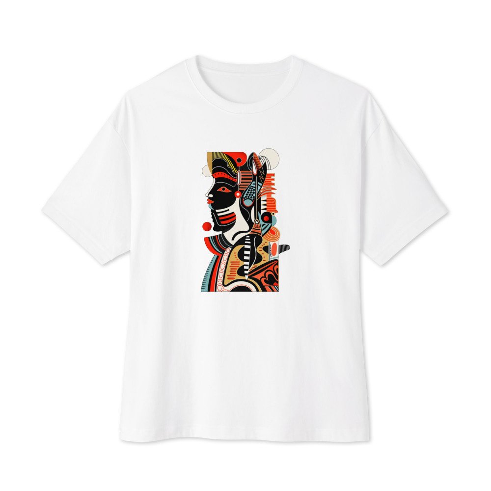 Mask Profile graphic tee, Oversized T in White, flat lay