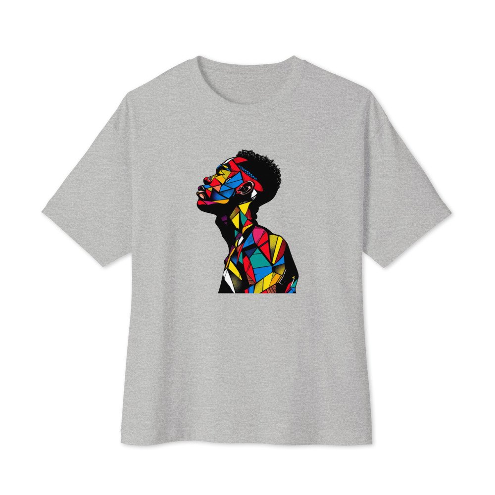 Patchwork Pride graphic tee, Oversized T in Grey, flat lay