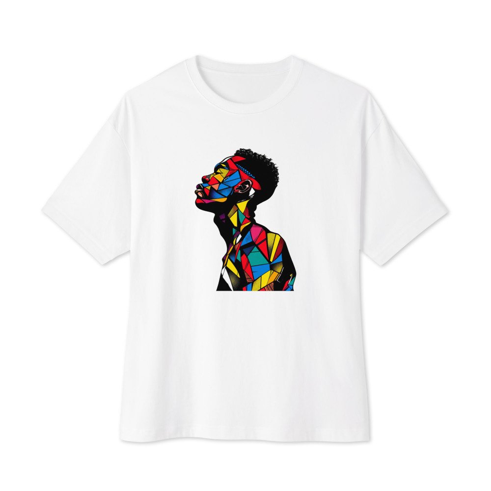 Patchwork Pride graphic tee, Oversized T in White, flat lay