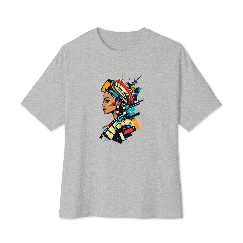 Pattern Wrap Profile graphic tee, Oversized T in Grey, flat lay