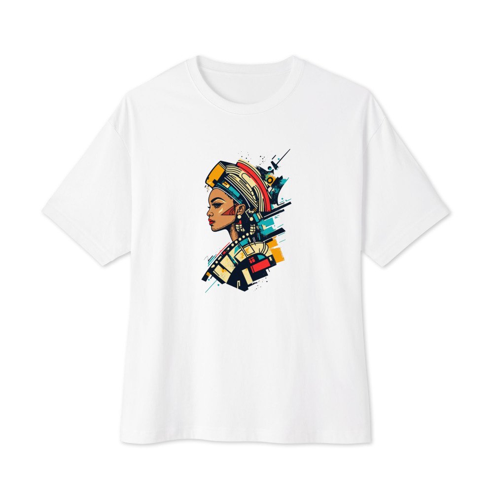 Pattern Wrap Profile graphic tee, Oversized T in White, flat lay