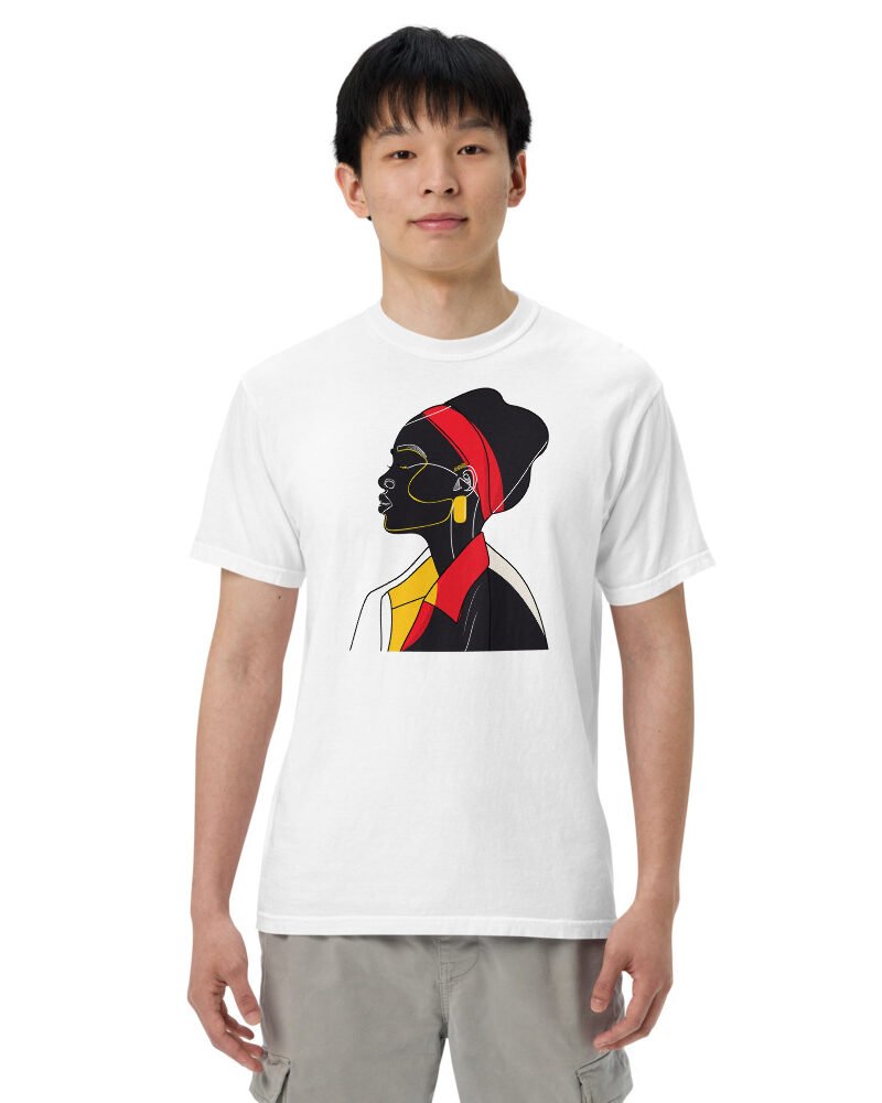 Quiet Crown graphic tee, Heavy T in White, worn by a man