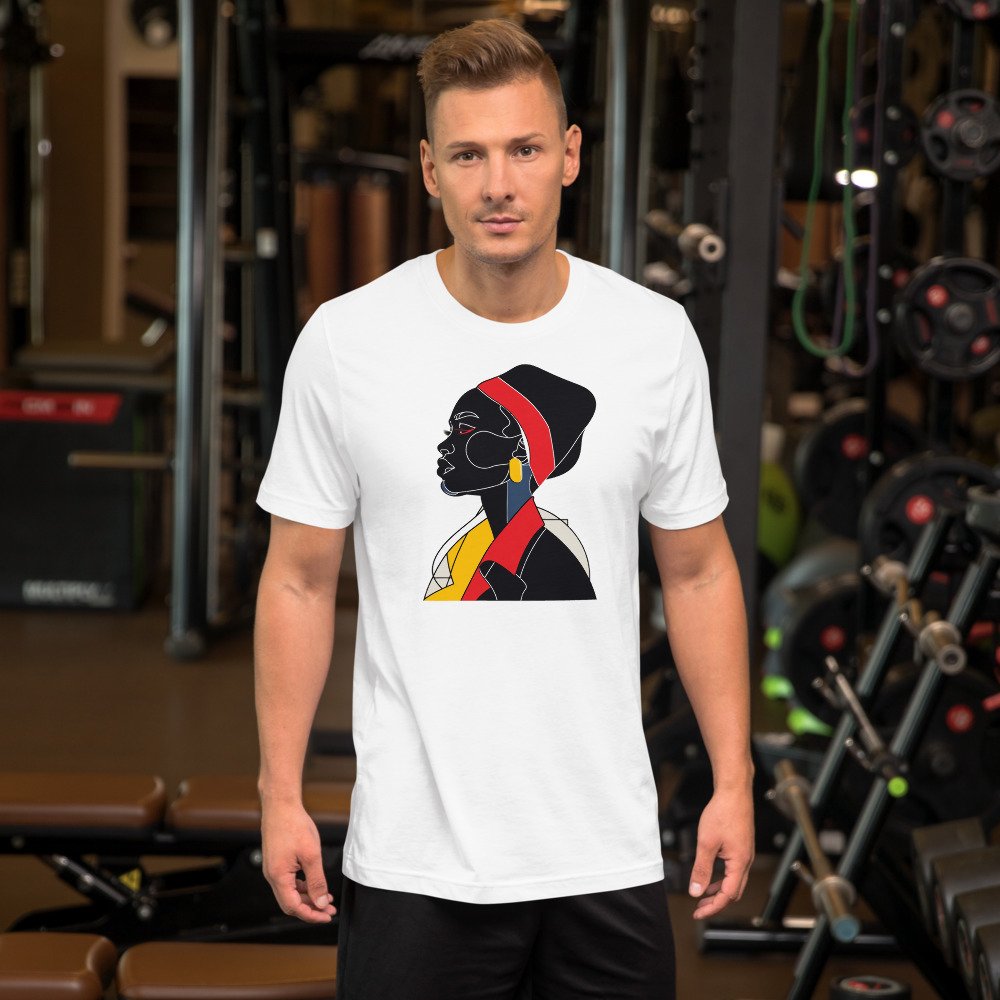 Red Band Noir graphic tee, Fitted T in White, worn by a man