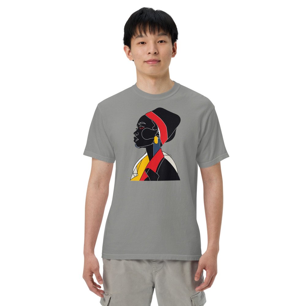 Red Band Noir graphic tee, Heavy T in Grey, worn by a man