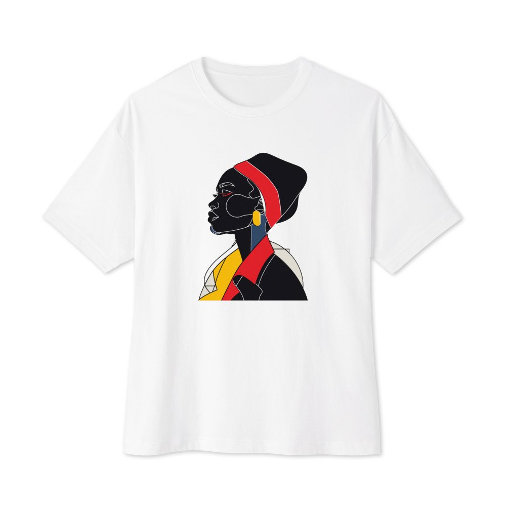 Red Band Noir graphic tee, Oversized T in White, flat lay