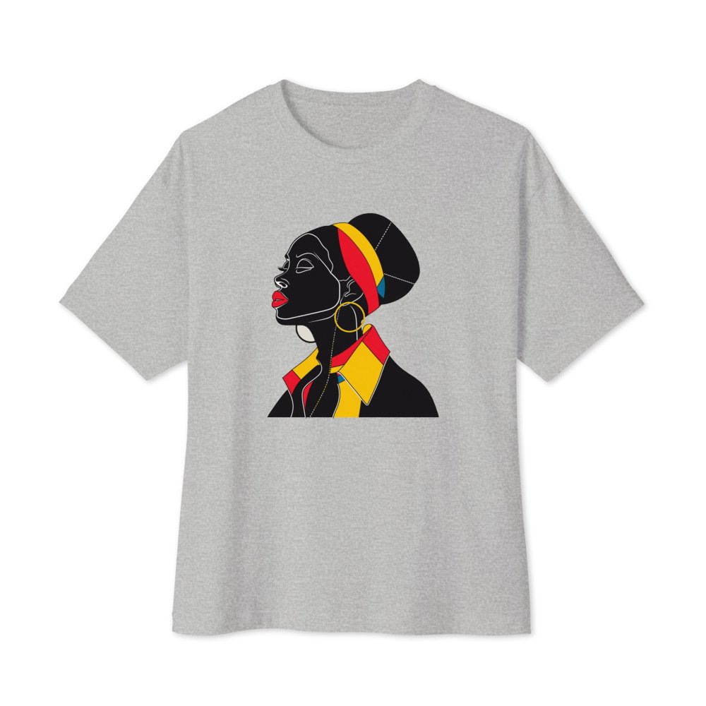 Sharp Collar graphic tee, Oversized T in Grey, flat lay