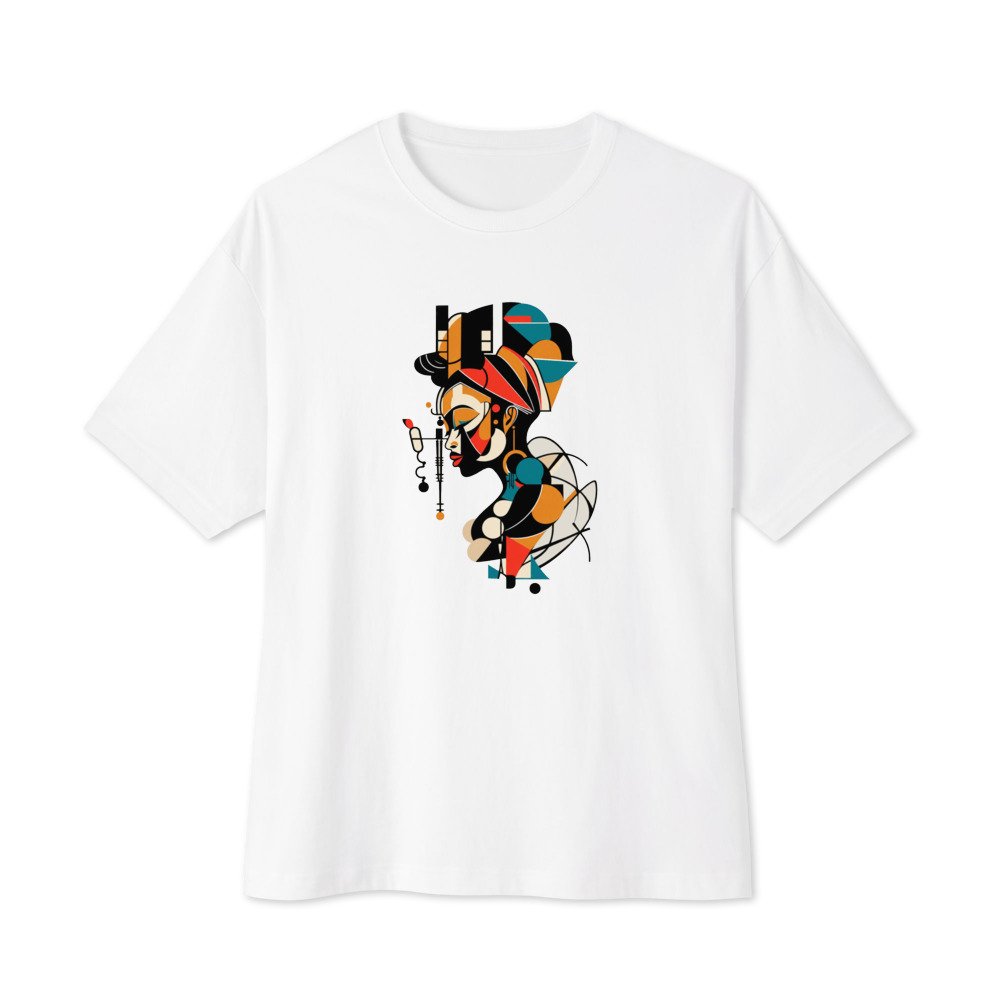 Sharp Profile graphic tee, Oversized T in White, flat lay