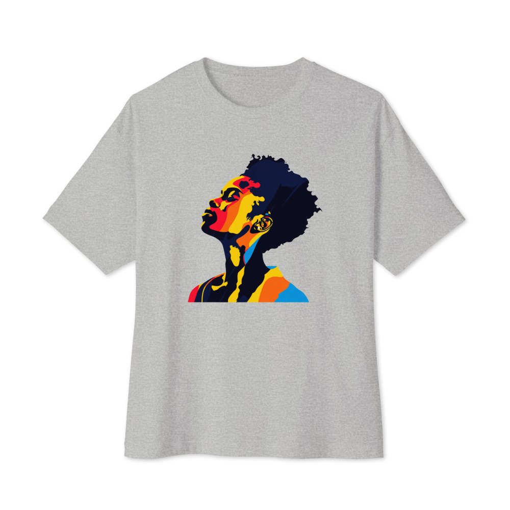 Sunrise Silhouette graphic tee, Oversized T in Grey, flat lay