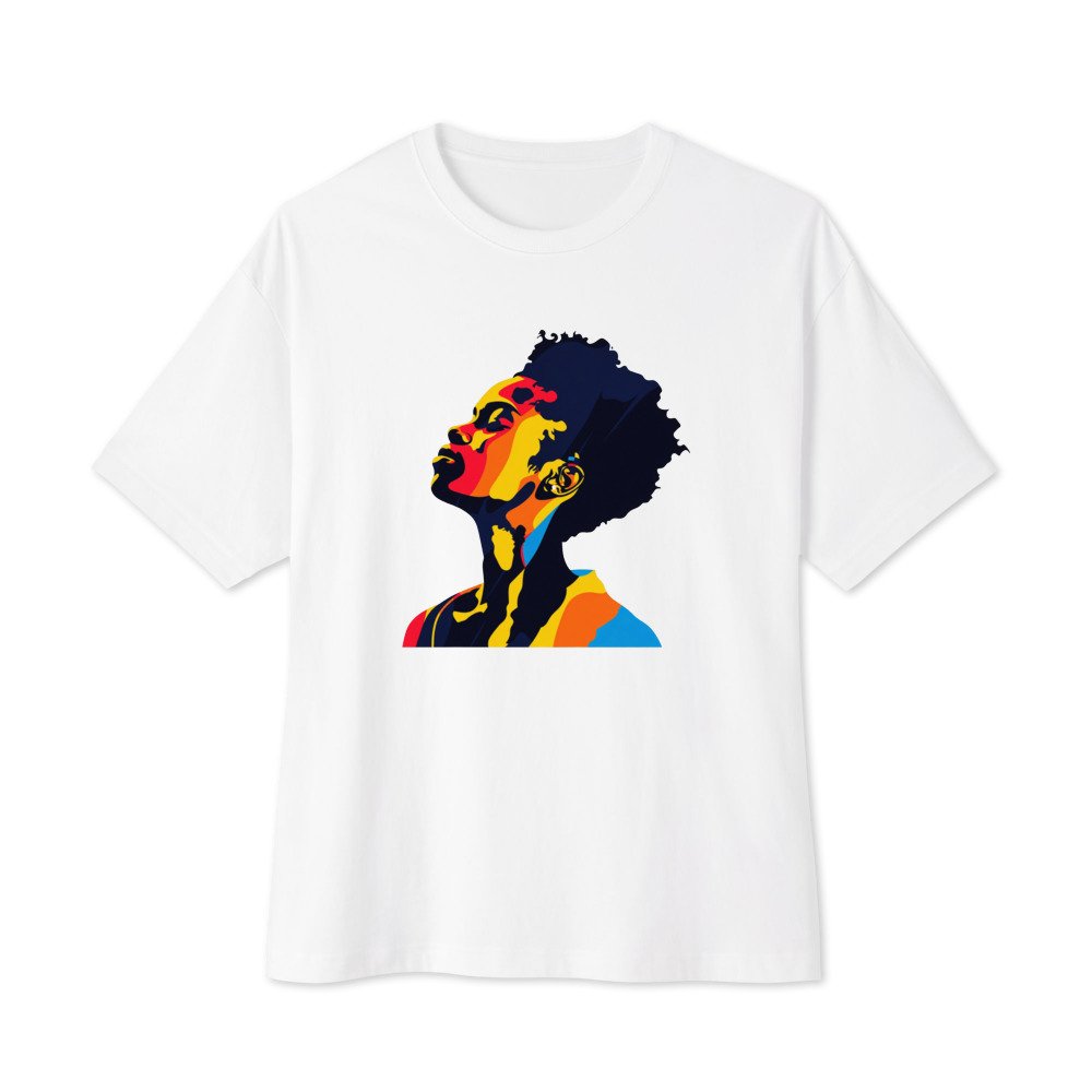 Sunrise Silhouette graphic tee, Oversized T in White, flat lay